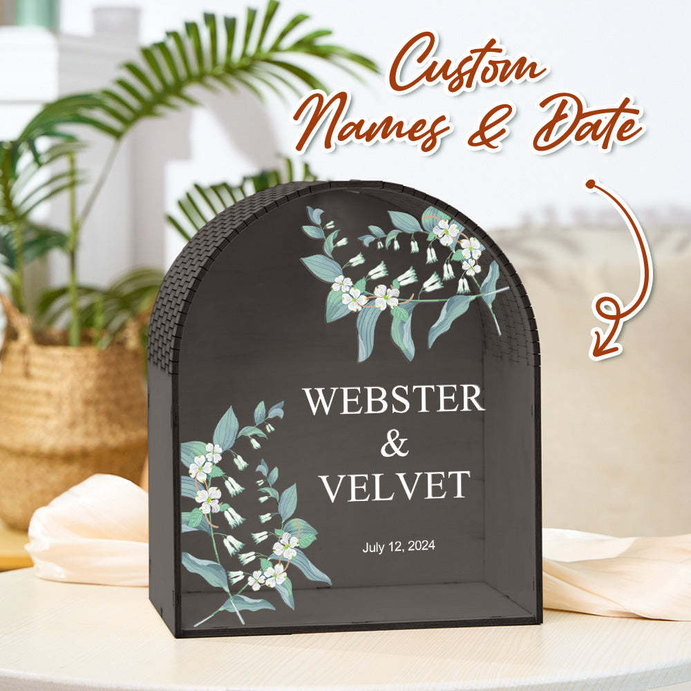 パーソナライズされたウェディングカードボックスアーチウェディングメモリーボックスカップルへのウェディングギフト