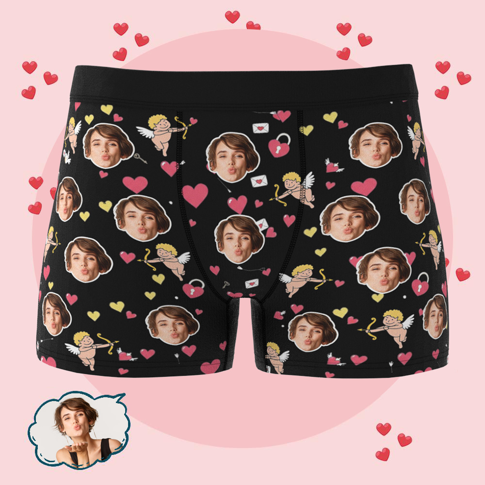 恋人のためのカスタムフォト下着パーソナライズされたキューピッド下着写真下着恋人への贈り物