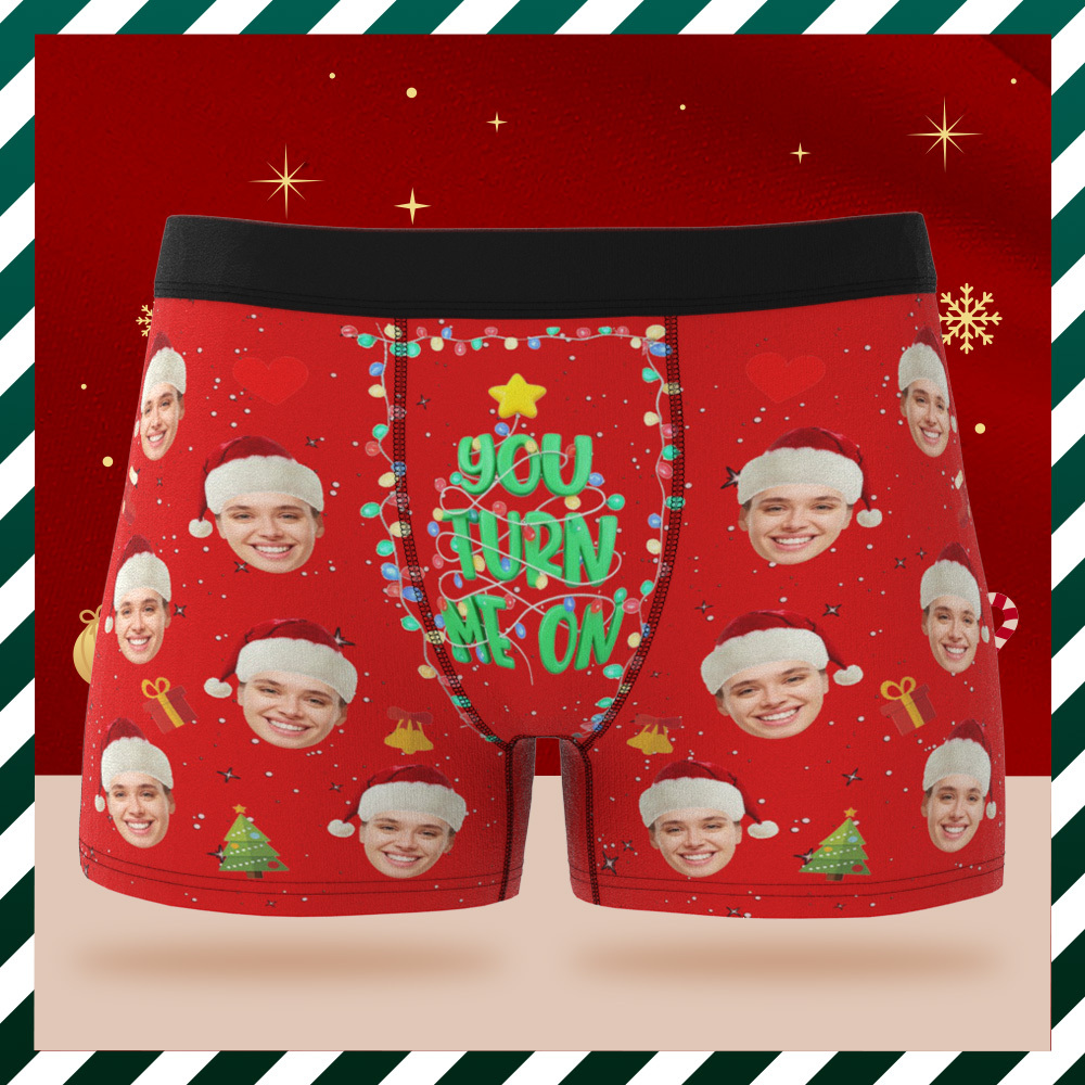 パーソナライズされたホリデー下着,カスタム写真のクリスマスパンティー,彼へのかわいいクリスマスギフト - 