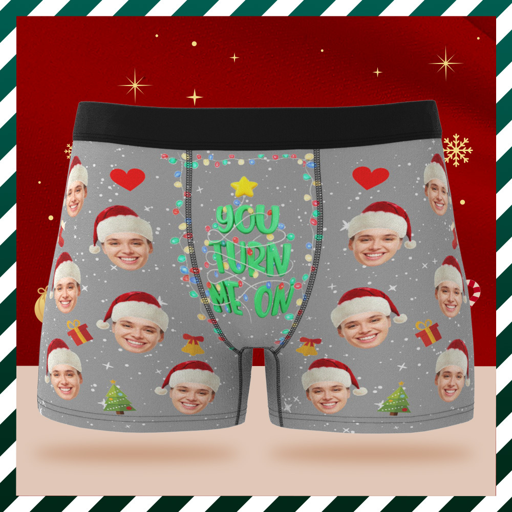 パーソナライズされたホリデー下着,カスタム写真のクリスマスパンティー,彼へのかわいいクリスマスギフト - 