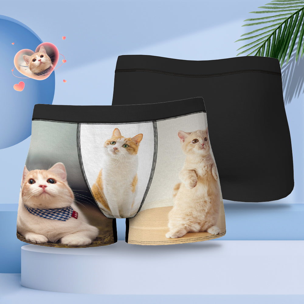 カスタム写真ボクサーパンツ-写真３枚入れ可能なオリジナル下着ショーツギフト