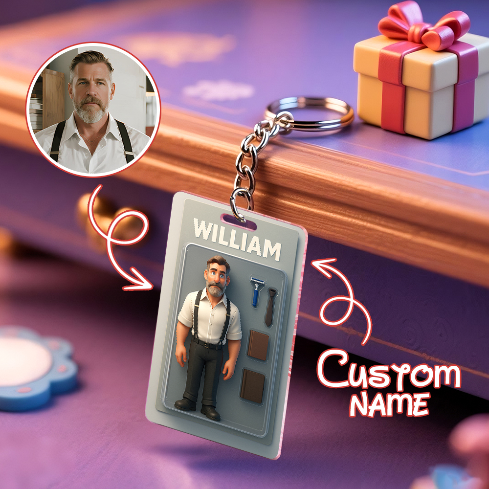 全身カスタマイズ可能なアクションフィギュアパックパッケージおもちゃ箱スタイルのアートギフトパーソナライズされたアクリルキーチェーンギフト彼への贈り物