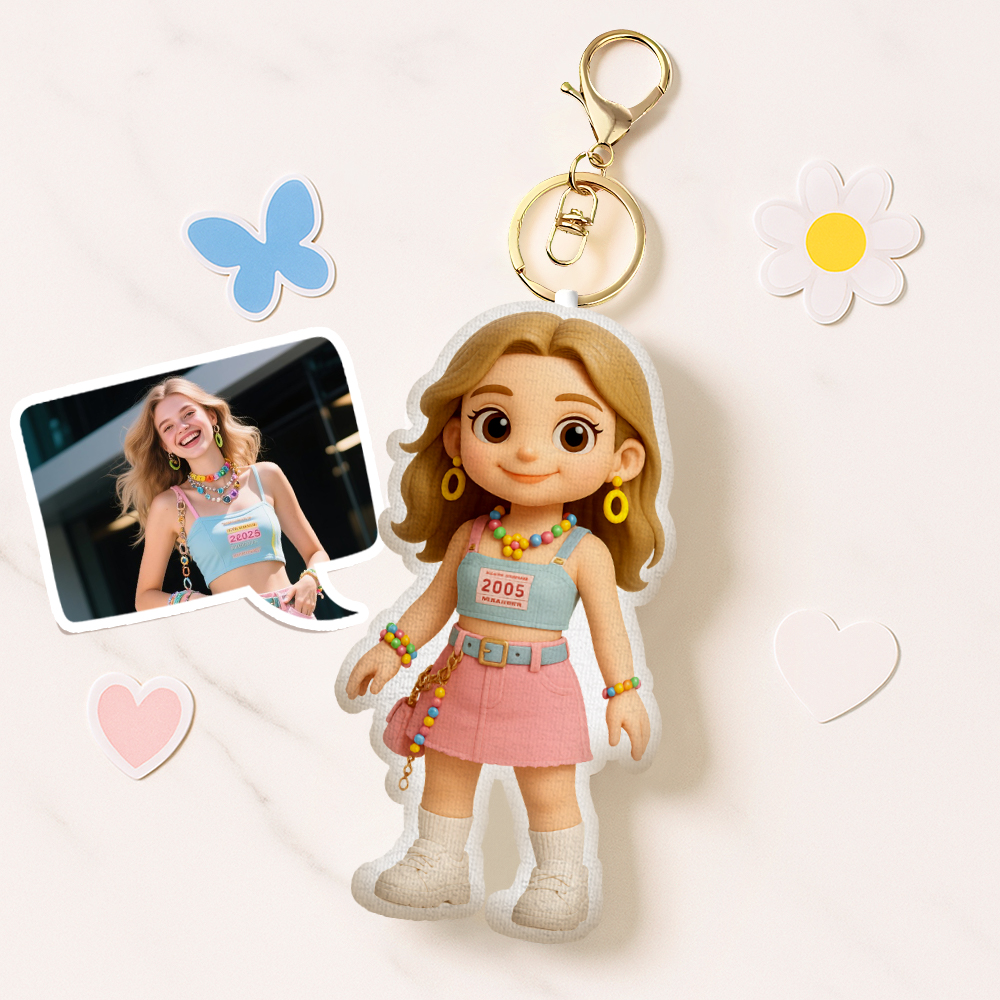 パーソナライズされたかわいい人形フィギュアキーホルダーかわいいミニ漫画キャラクターキーホルダー恋人へのギフト