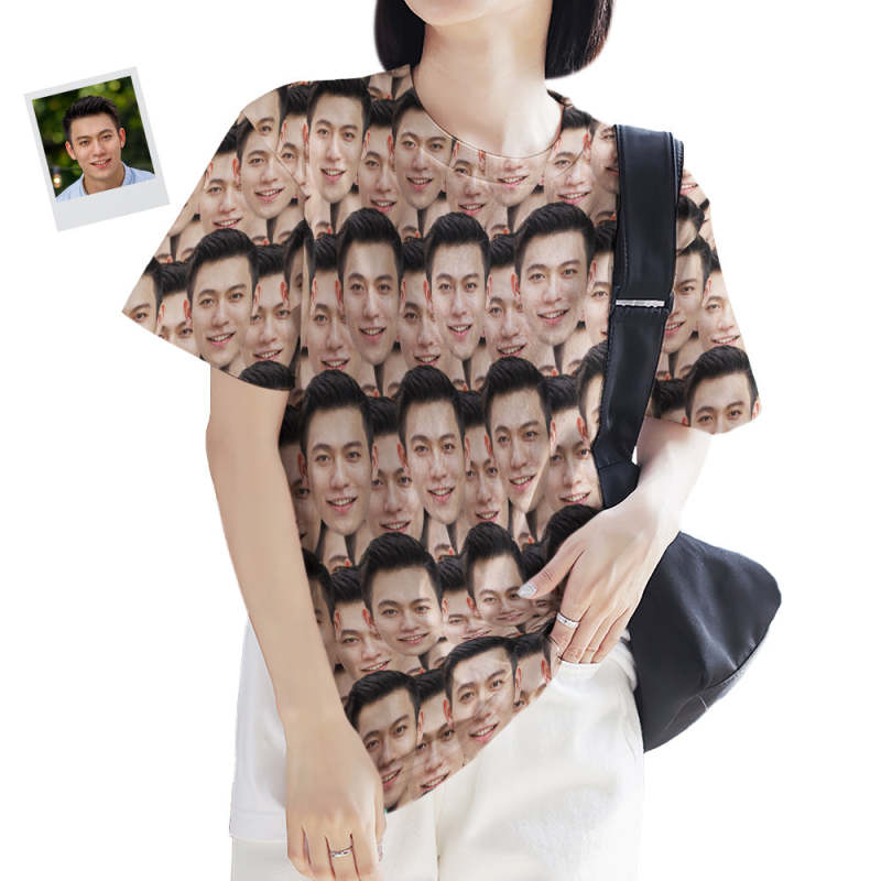 カスタムフォトTシャツ－写真入り可能なオリジナルTシャフェイスマッシュギフト