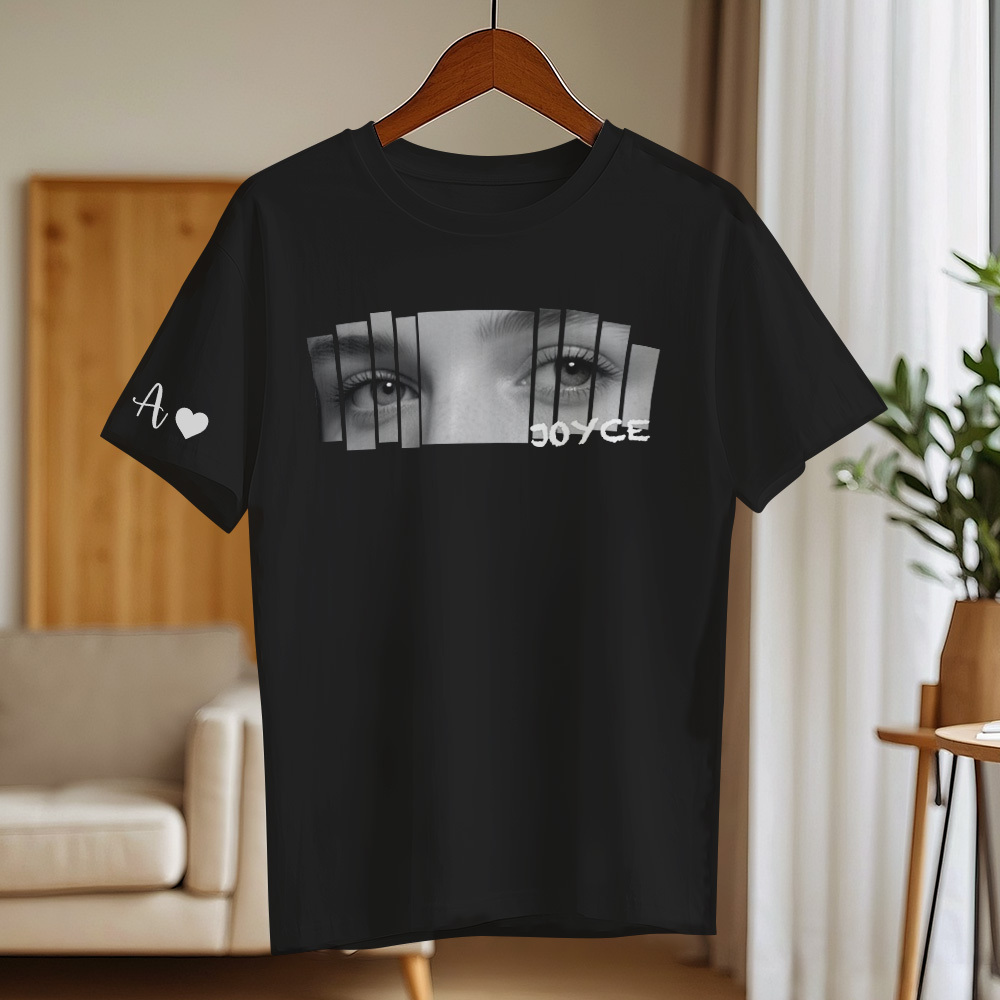 カスタムアイズシャツ ガールフレンドアイズtシャツ パーソナライズされた写真と名前 - 