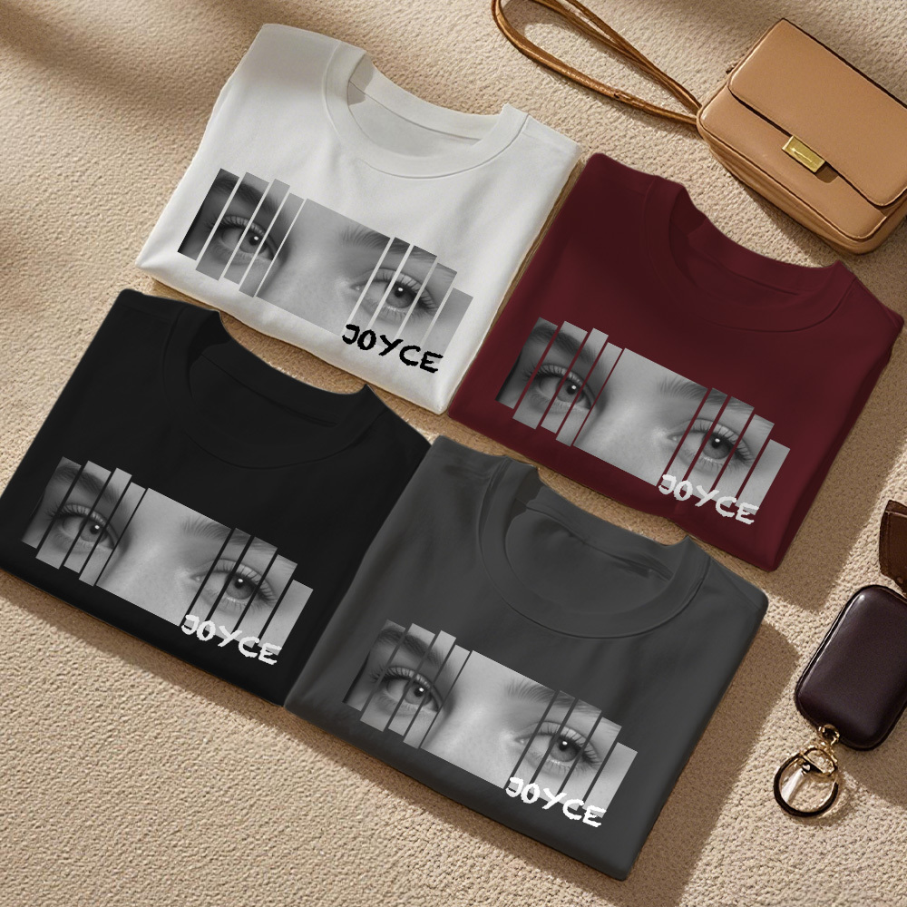 カスタムアイズシャツ ガールフレンドアイズtシャツ パーソナライズされた写真と名前 - 