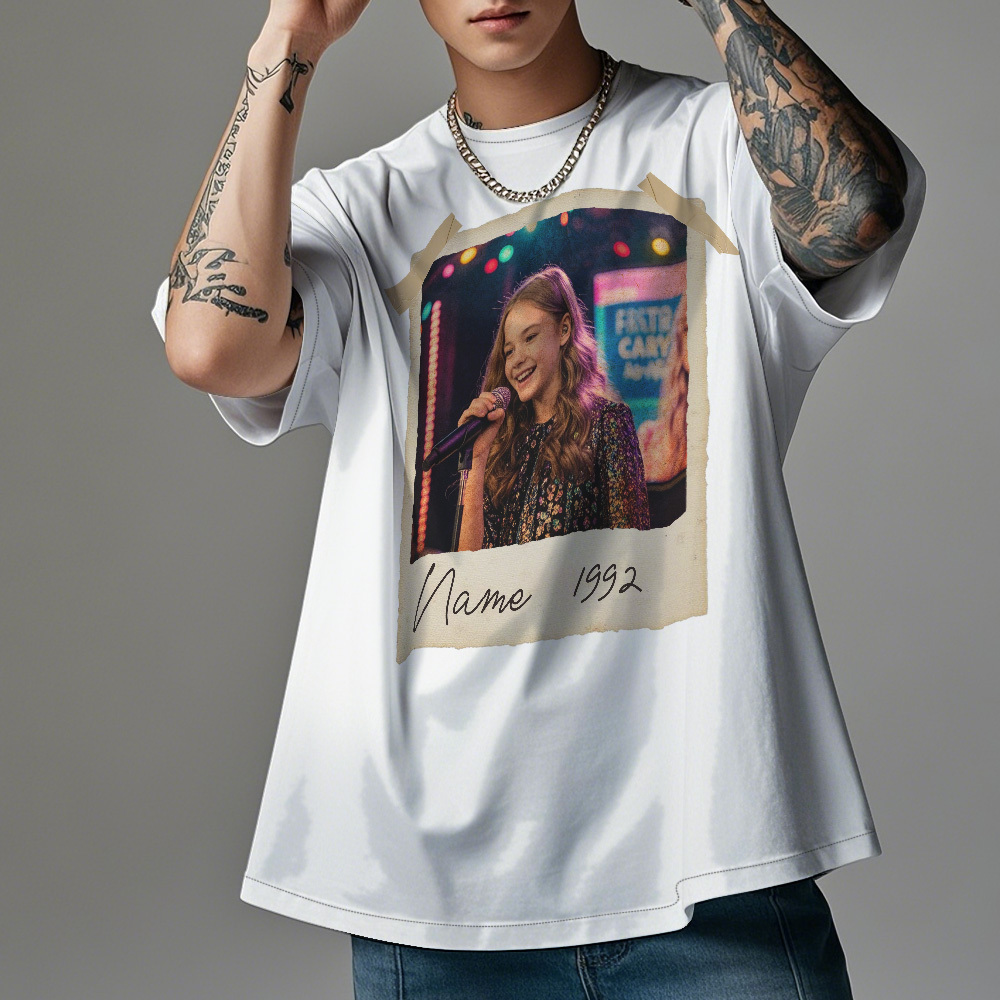 カスタムヴィンテージ写真と年号入りシャツ 写真入りカスタムシャツ パーソナライズされた誕生日プレゼント カスタムヴィンテージバースデーシャツ
