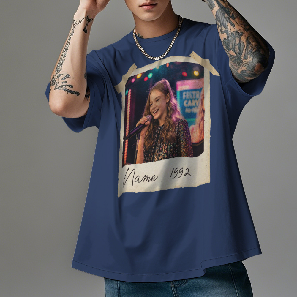 カスタムヴィンテージ写真と年号入りシャツ 写真入りカスタムシャツ パーソナライズされた誕生日プレゼント カスタムヴィンテージバースデーシャツ