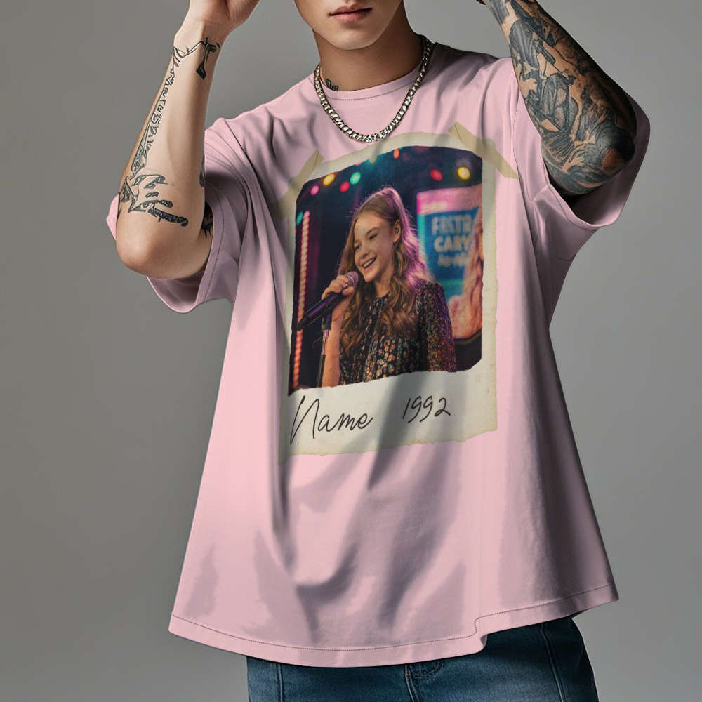 カスタムヴィンテージ写真と年号入りシャツ 写真入りカスタムシャツ パーソナライズされた誕生日プレゼント カスタムヴィンテージバースデーシャツ