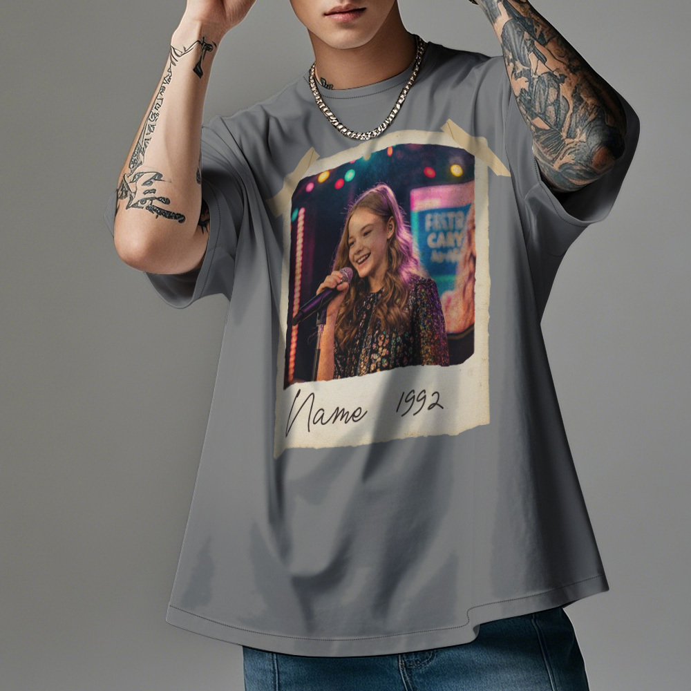 カスタムヴィンテージ写真と年号入りシャツ 写真入りカスタムシャツ パーソナライズされた誕生日プレゼント カスタムヴィンテージバースデーシャツ