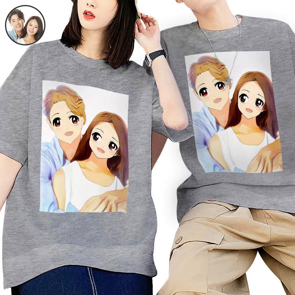 カスタムアニメ顔Tシャツ - 顔をアニメ化の写真入れ可能な大人気オリジナルT-SHIRTプレゼント