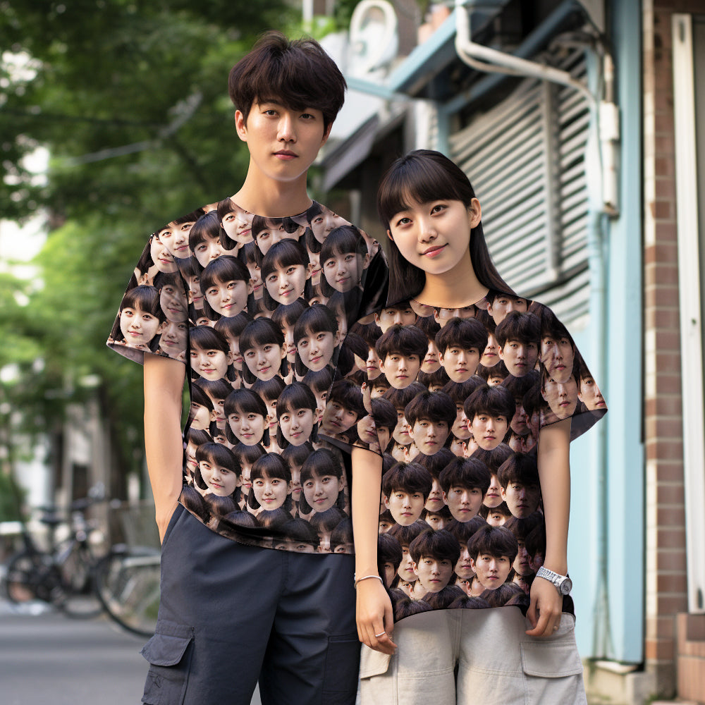 カスタムフォトTシャツ－写真入り可能なオリジナルTシャフェイスマッシュギフト