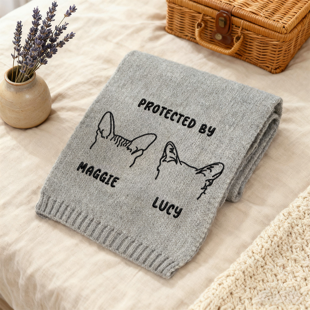 ペット愛好家のためのカスタム刺繍ペット肖像織りスカーフパーソナライズ犬用マフラー - 