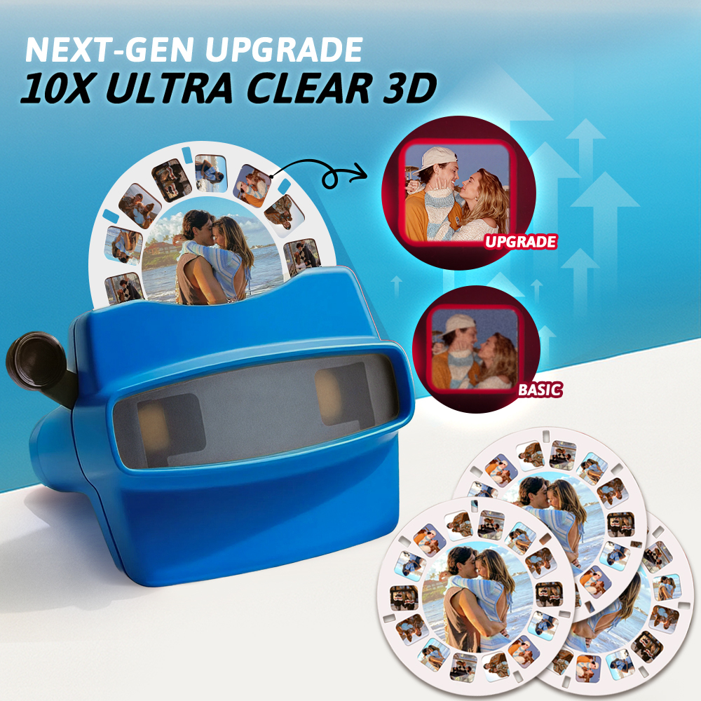 カスタムアップグレード 3d ビューファインダーとリール - 自分の写真でパーソナライズされたギフト テキストと写真ビューア 複数のフィルムが利用可能 バレンタインデーギフト - 
