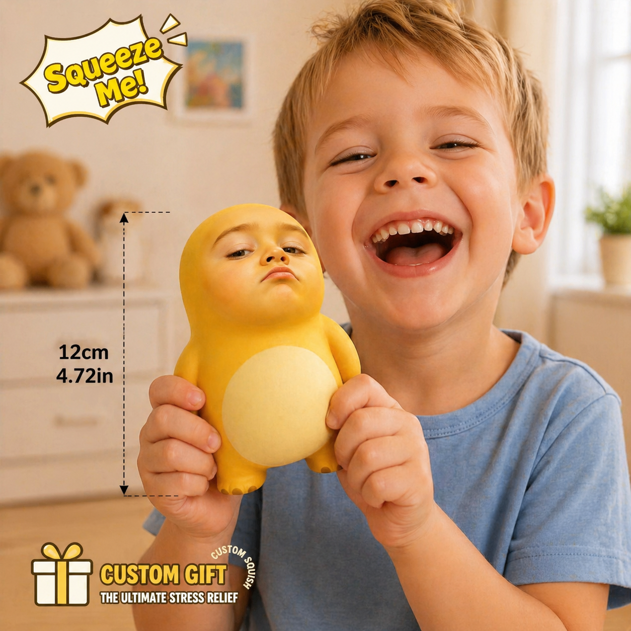 カスタムフェイス スローリバウンド スクイーズ ストレス解消人形 パーソナライズされたストレス解消スクイーズトイ 面白い不安解消ギフト