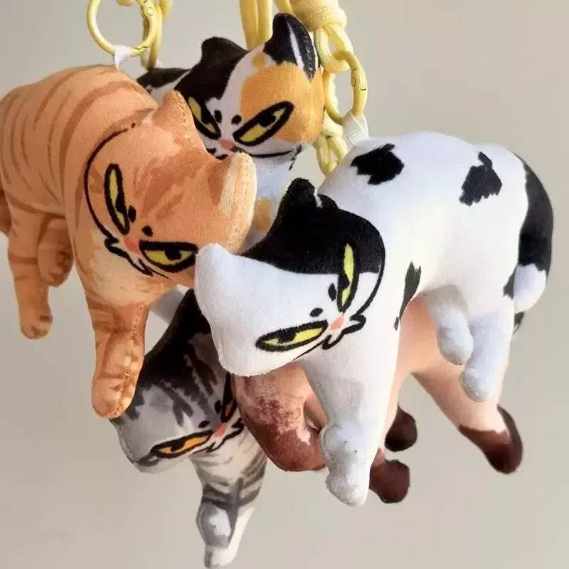 Cheeky Cat ぬいぐるみクッション – ソファ,ベッド,居心地の良い部屋用の横目猫スローピロー
