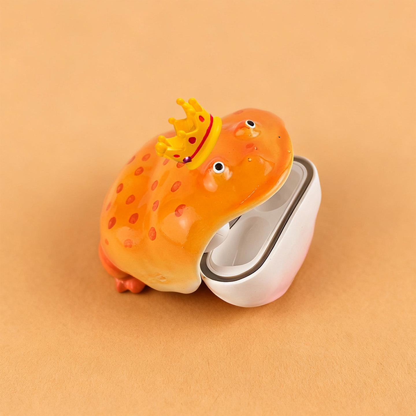 かわいいカエルのairpodsケース,小さな三つ編み付き,クリエイティブなシリコン製イヤホンカバー,airpods Pro保護ケース - 