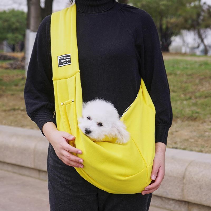 イニシャル入りペットキャリーバッグ｜小型犬・猫用カスタム斜めがけショルダーバッグ ペットお出かけバッグ