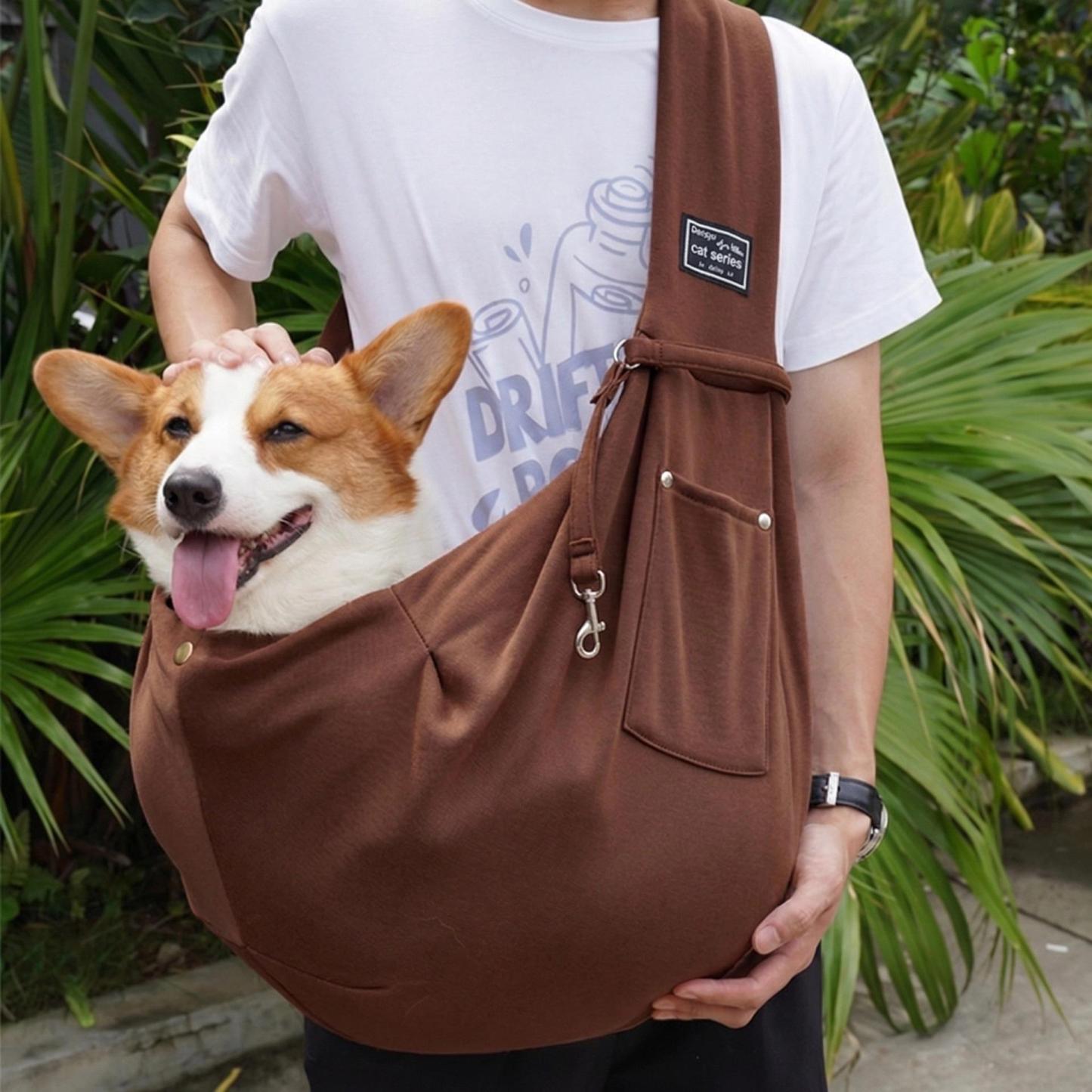 イニシャル入りペットキャリーバッグ｜小型犬・猫用カスタム斜めがけショルダーバッグ ペットお出かけバッグ