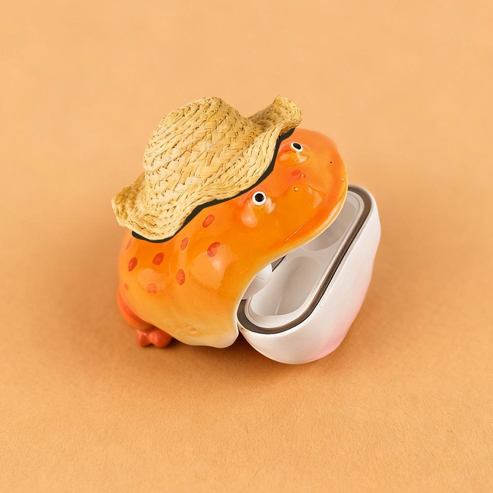 かわいいカエルのairpodsケース,小さな三つ編み付き,クリエイティブなシリコン製イヤホンカバー,airpods Pro保護ケース - 