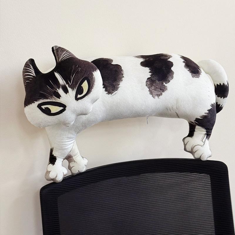Cheeky Cat ぬいぐるみクッション – ソファ,ベッド,居心地の良い部屋用の横目猫スローピロー