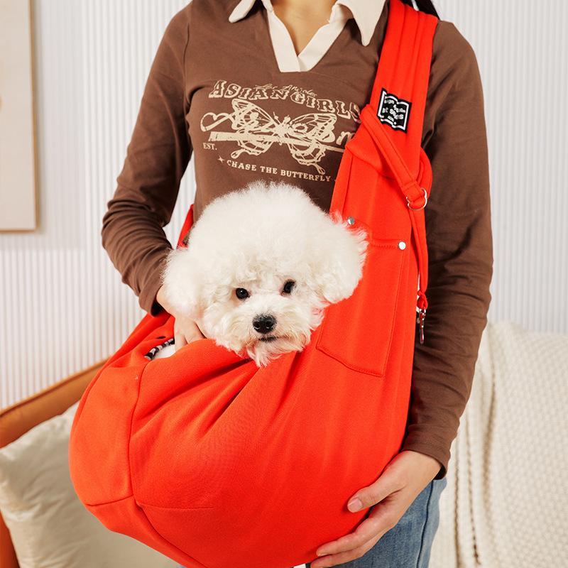イニシャル入りペットキャリーバッグ｜小型犬・猫用カスタム斜めがけショルダーバッグ ペットお出かけバッグ