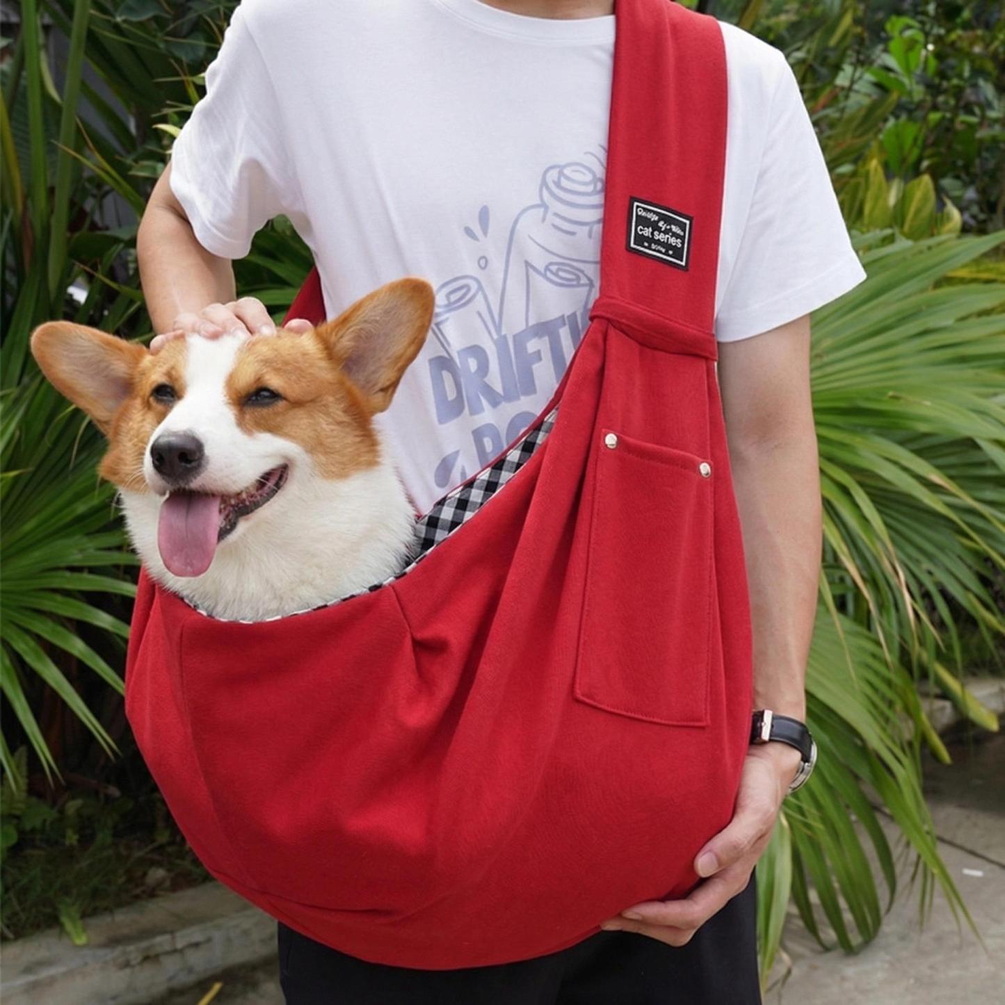 イニシャル入りペットキャリーバッグ｜小型犬・猫用カスタム斜めがけショルダーバッグ ペットお出かけバッグ