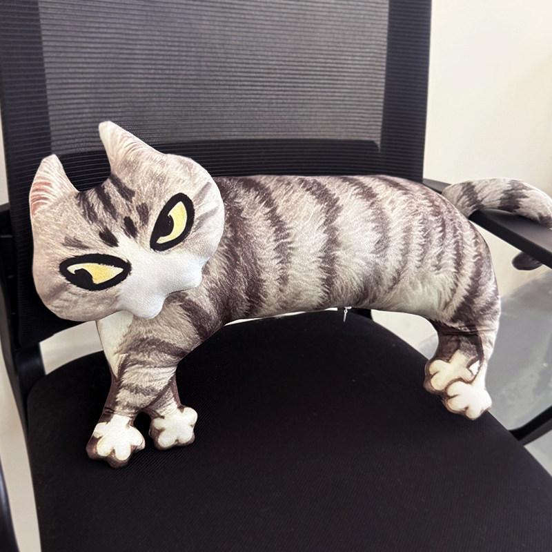 Cheeky Cat ぬいぐるみクッション – ソファ,ベッド,居心地の良い部屋用の横目猫スローピロー