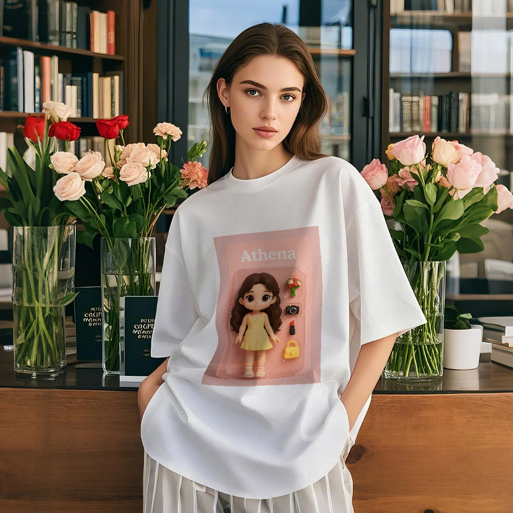 おもちゃ箱風tシャツ,カスタム2d効果アクションフィギュアシャツ,パーソナライズキャラクターデザインシャツ,カスタム2dシャツギフト
