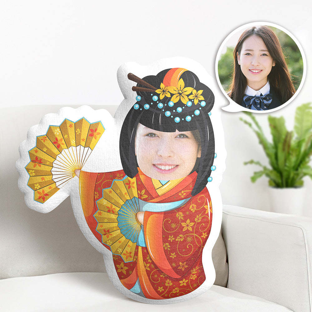 My Face Pillow カスタム和装枕 Minime Pillow パーソナライズされた写真枕ギフト - レッド -