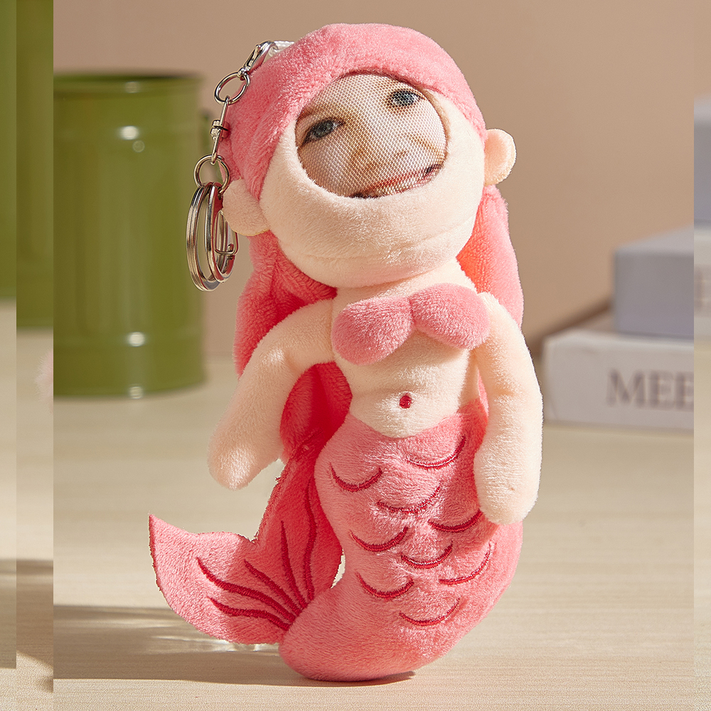 パーソナライズされたミニぬいぐるみキーチェーン、あなたの顔写真でカスタマイズ可能なぬいぐるみ、カスタム顔写真吊り下げぬいぐるみキーチェーン