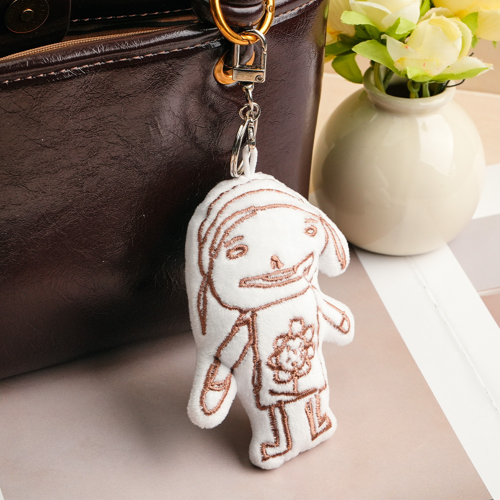 子供の絵からカスタムぬいぐるみキーホルダー、ぬいぐるみ落書き人形、アートワークぬいぐるみ手作りの思い出の記念品ユニークな家族のプレゼント