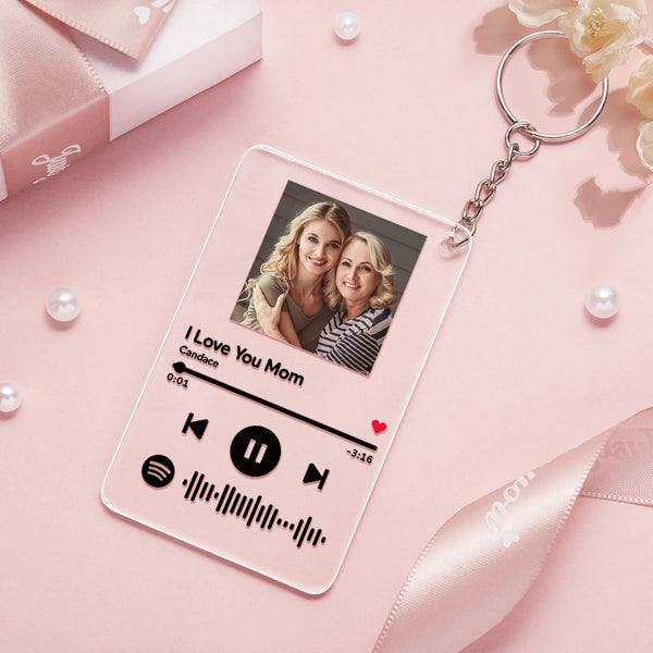 カスタム写真ミュージックコードキーホルダー-コードスキャンすると好きな曲が流れる