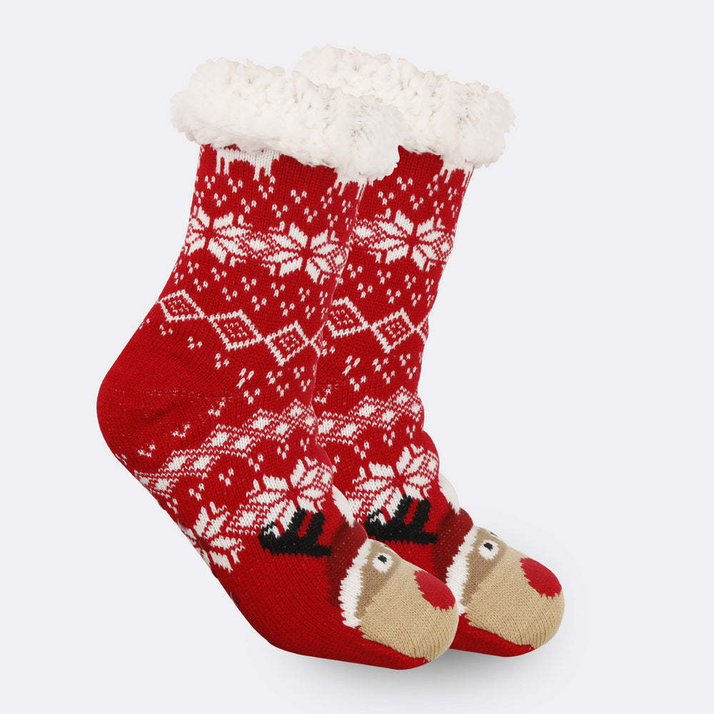 クリスマスソックス豪華なサンゴフリース冬ホームクリスマスソックスサンタクロースギフト厚い靴下 -