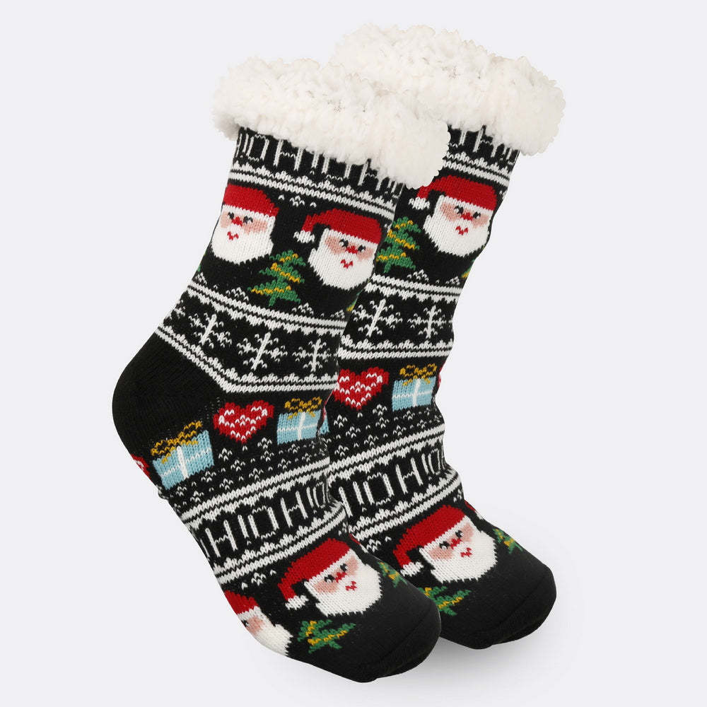 クリスマスソックス豪華なサンゴフリース冬ホームクリスマスソックスサンタクロースギフト厚い靴下 -