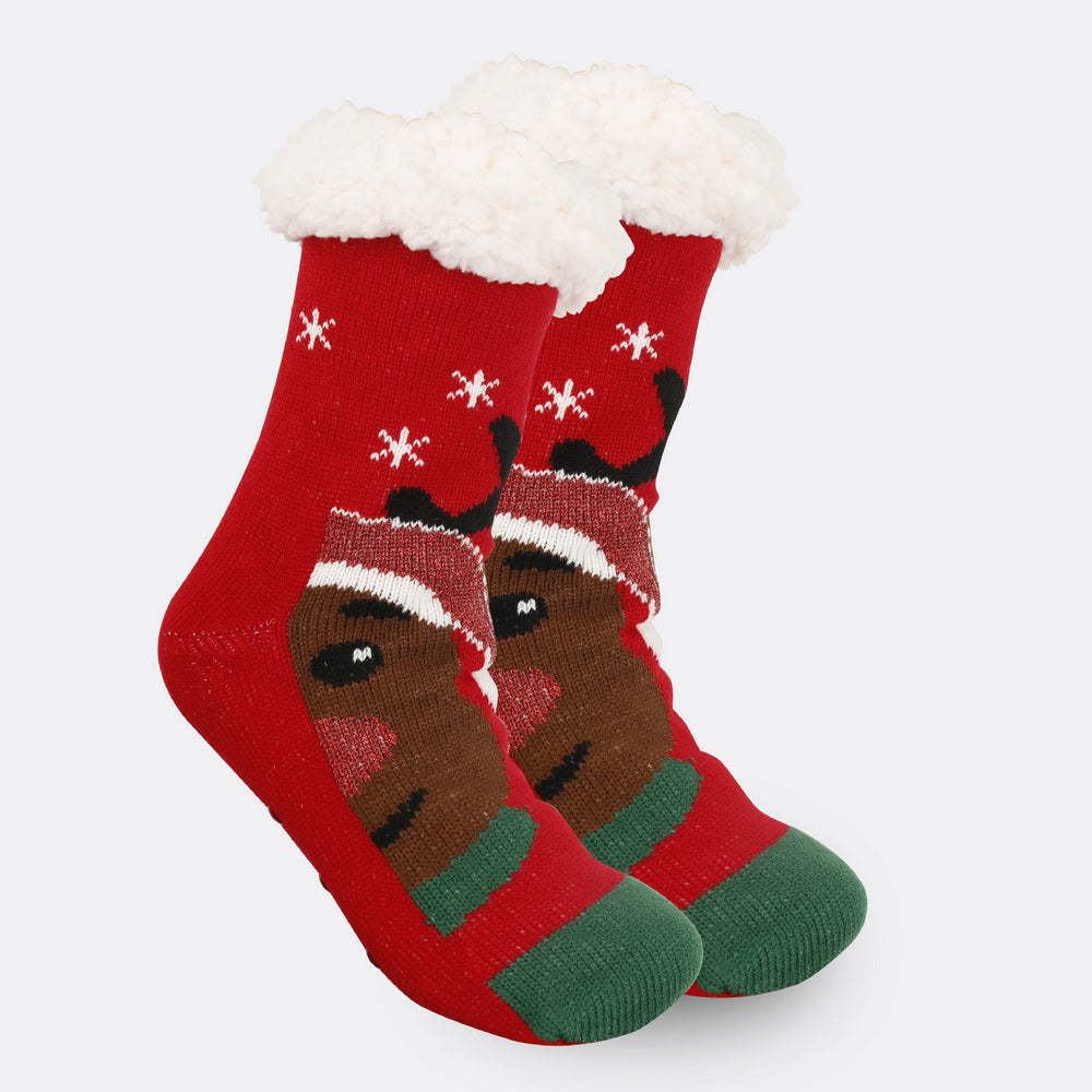 クリスマスソックス豪華なサンゴフリース冬ホームクリスマスソックスサンタクロースギフト厚い靴下 -