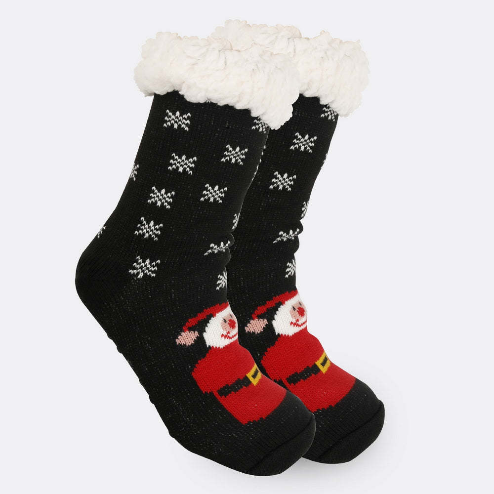 クリスマスソックス豪華なサンゴフリース冬ホームクリスマスソックスサンタクロースギフト厚い靴下 -