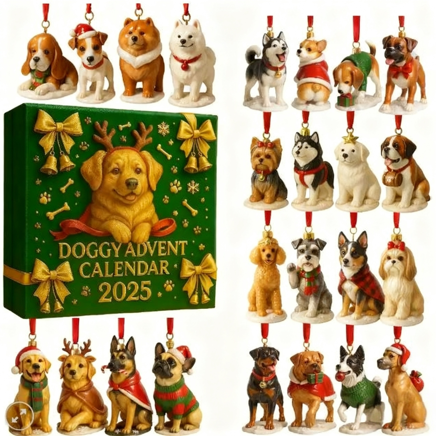 クリスマス キャット カウントダウン ブラインドボックス 24日間 アドベントカレンダー 猫好きの方へのサプライズ かわいい子猫ギフトボックス 2025 - 