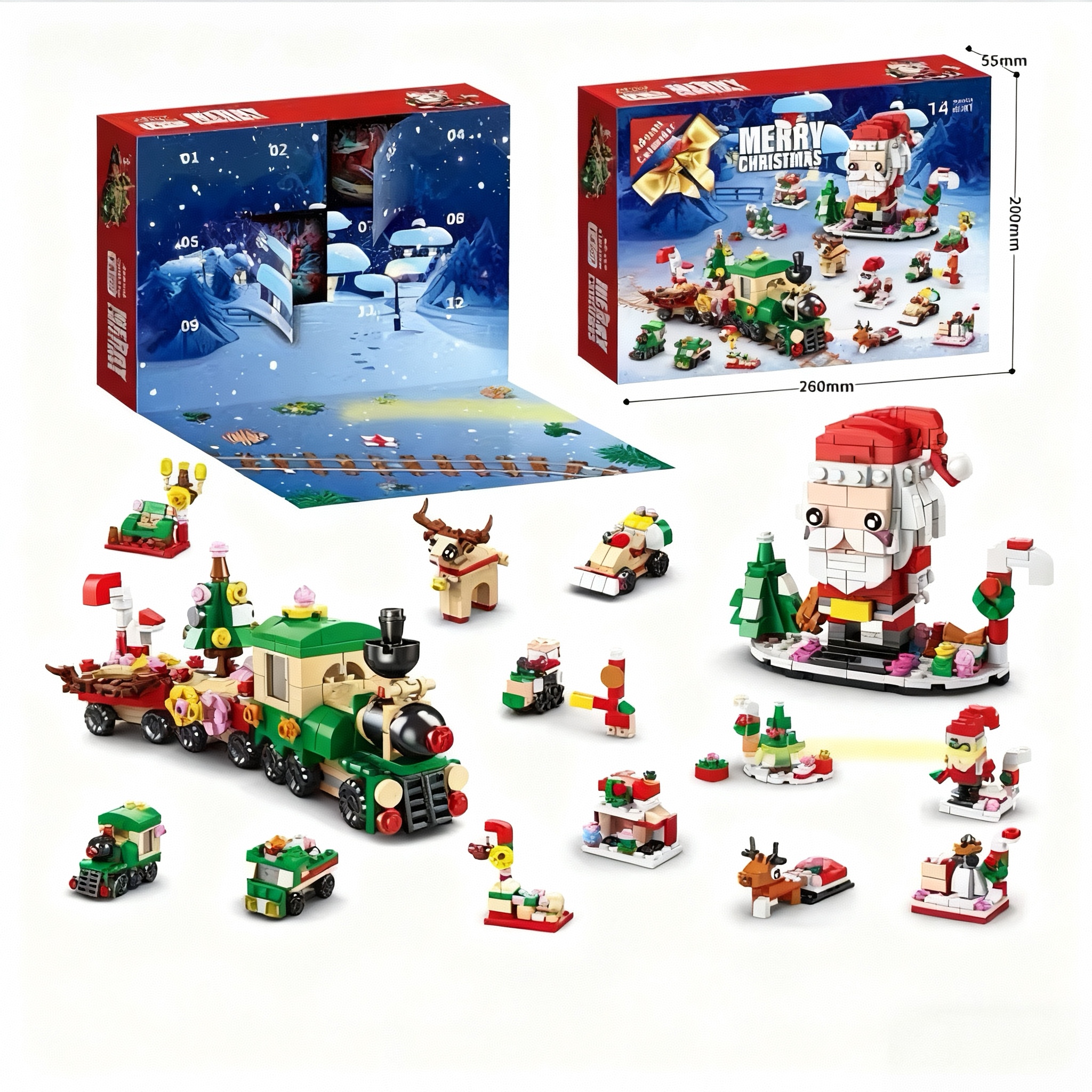 クリスマス ビルディングブロック ブラインドボックス お祝い ​​ミニブリック コレクターズアイテム ギフト クリスマス カウントダウン サプライズボックス - 