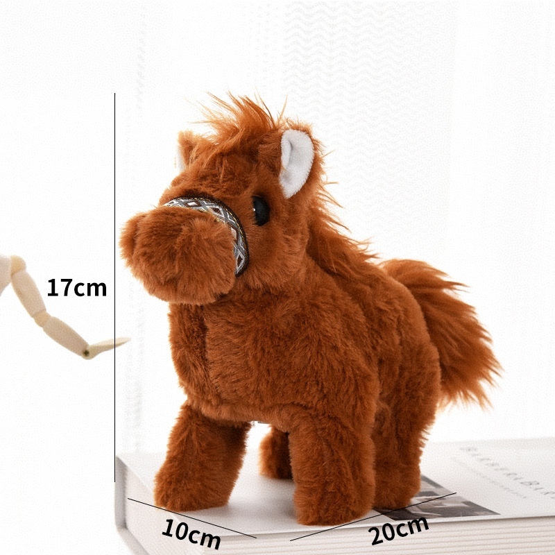 斑点のある電動ぬいぐるみ馬の歩行インタラクティブぬいぐるみポニー