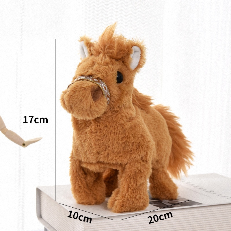 斑点のある電動ぬいぐるみ馬の歩行インタラクティブぬいぐるみポニー