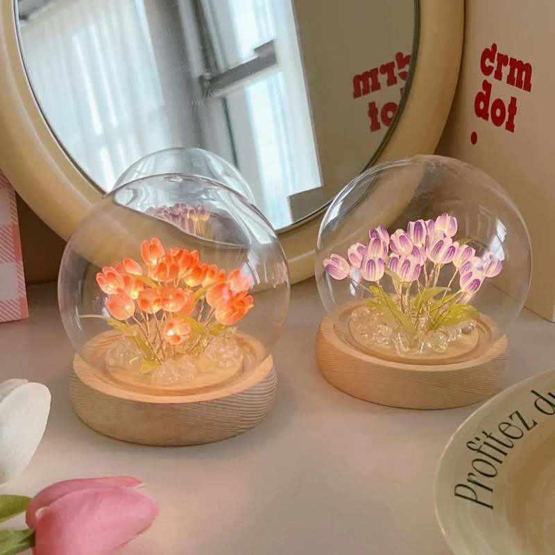 チューリップフラワーナイトライトdiy 愛へのロマンチックな手作りギフト