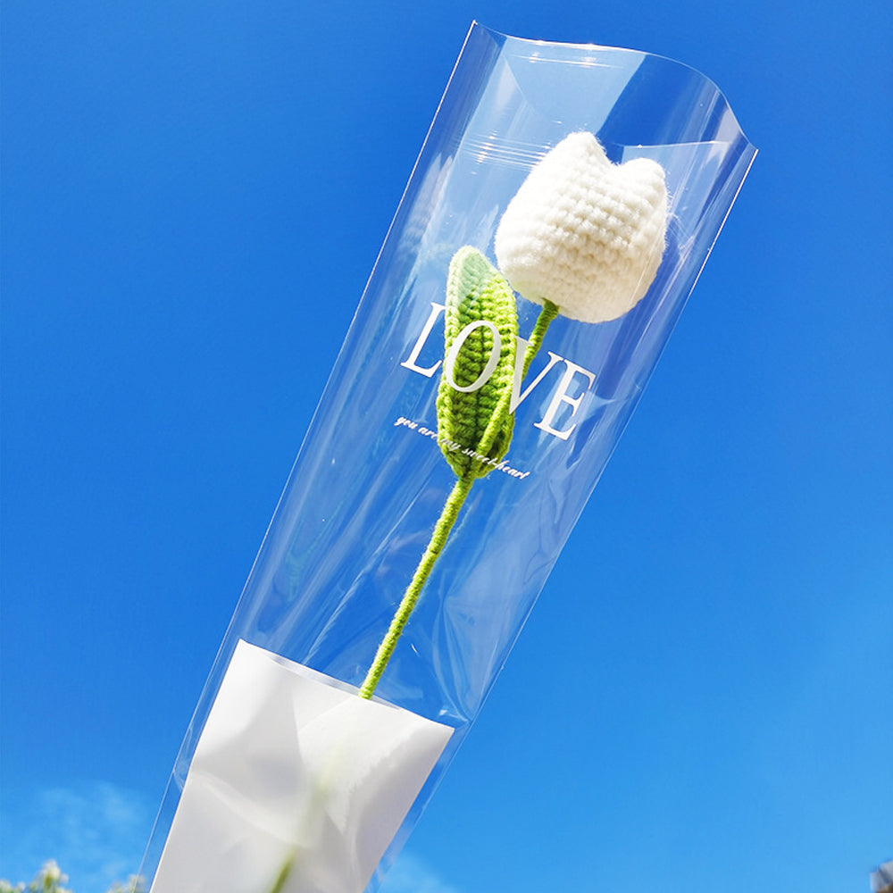 1pc かぎ針編みの花 手作りのニットの花 彼女のためのギフト