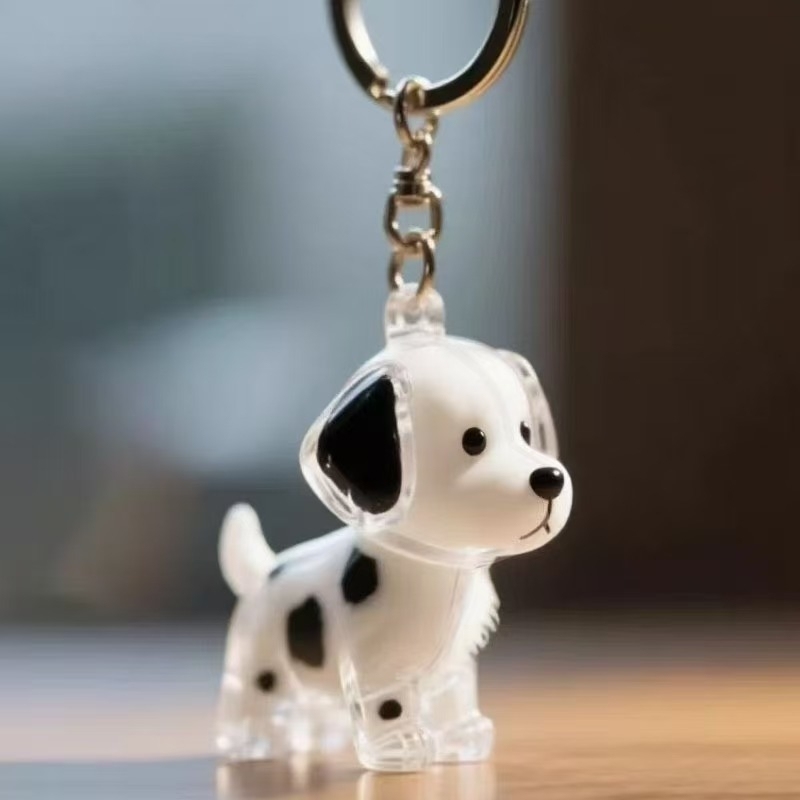 ペットの毛の記念品キーホルダー 透明犬毛メモリーカプセルチャーム ペット愛好家向け