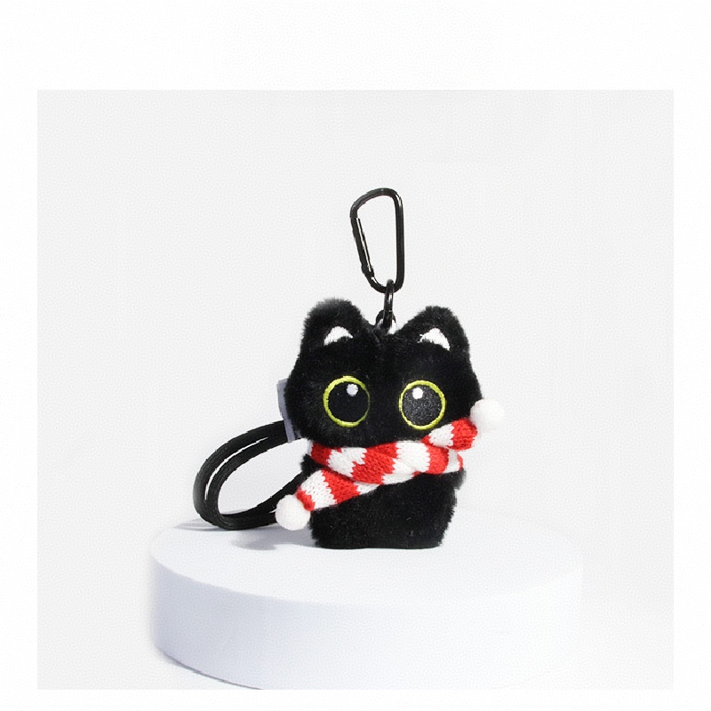かわいい猫のキーホルダー ソフトキティバッグチャーム 愛らしい猫好きへのギフト - 