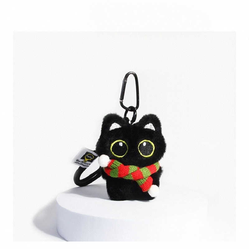 かわいい猫のキーホルダー ソフトキティバッグチャーム 愛らしい猫好きへのギフト - 