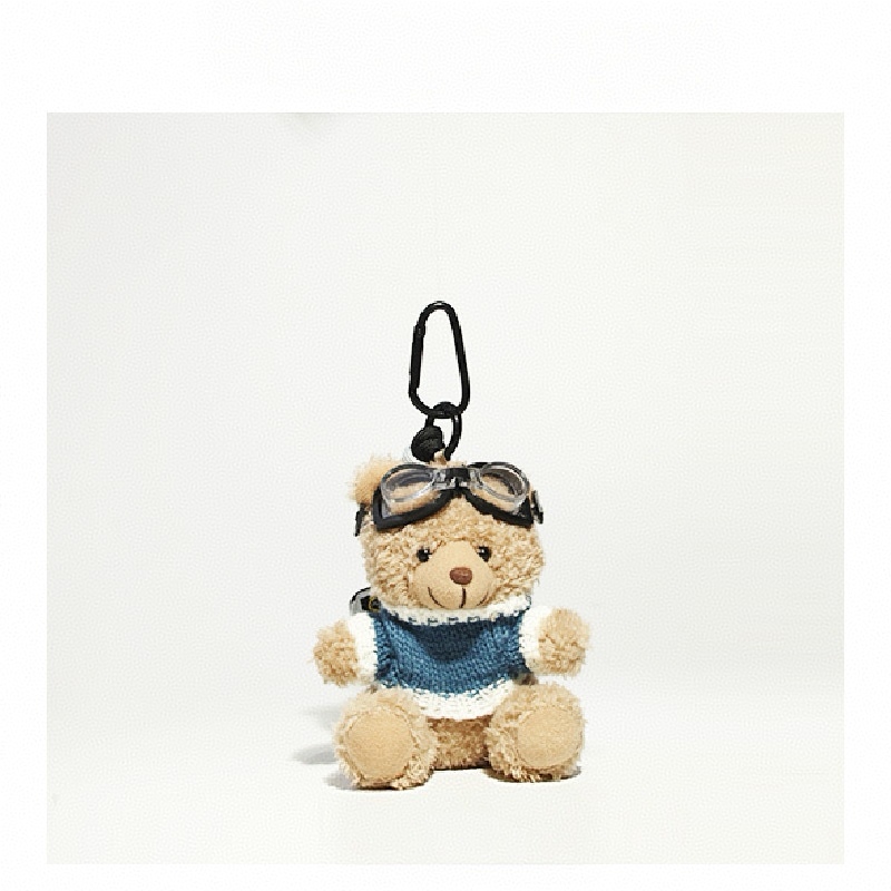 かわいいクマのキーホルダー ソフトぬいぐるみテディバッグチャーム クリスマス 新年 彼女へのギフト - 