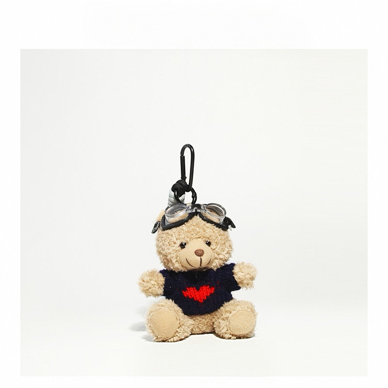 かわいいクマのキーホルダー ソフトぬいぐるみテディバッグチャーム クリスマス 新年 彼女へのギフト - 