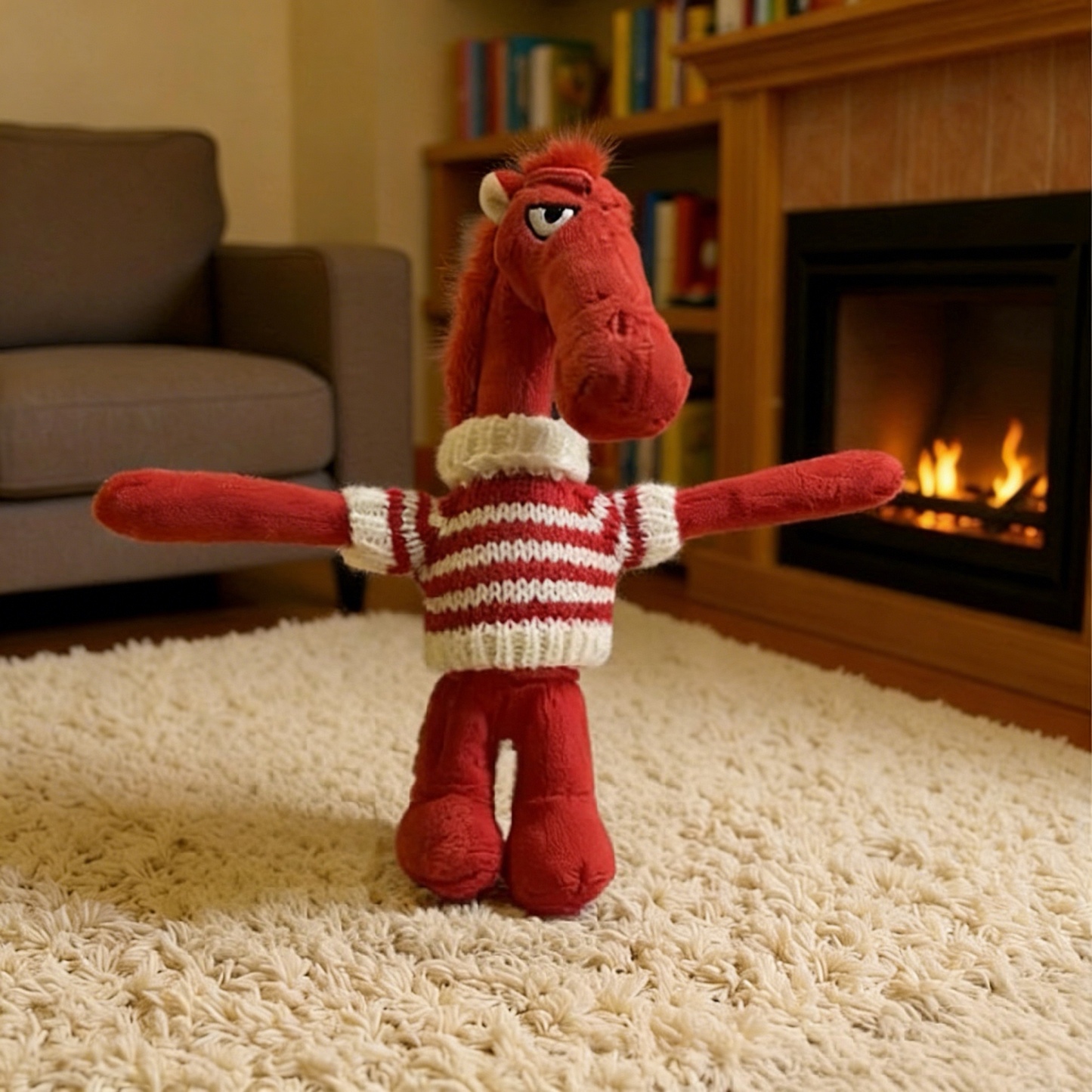 2026年 幸運の馬年 マスコット クールな黒馬のぬいぐるみチャーム バッグ用 2026年 新年ギフト