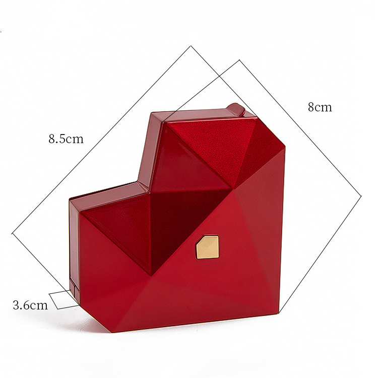 ハートリングボックス付きハートプロミスリングオープン調節可能なリングマルチカラーギフト恋人への彼女への - 